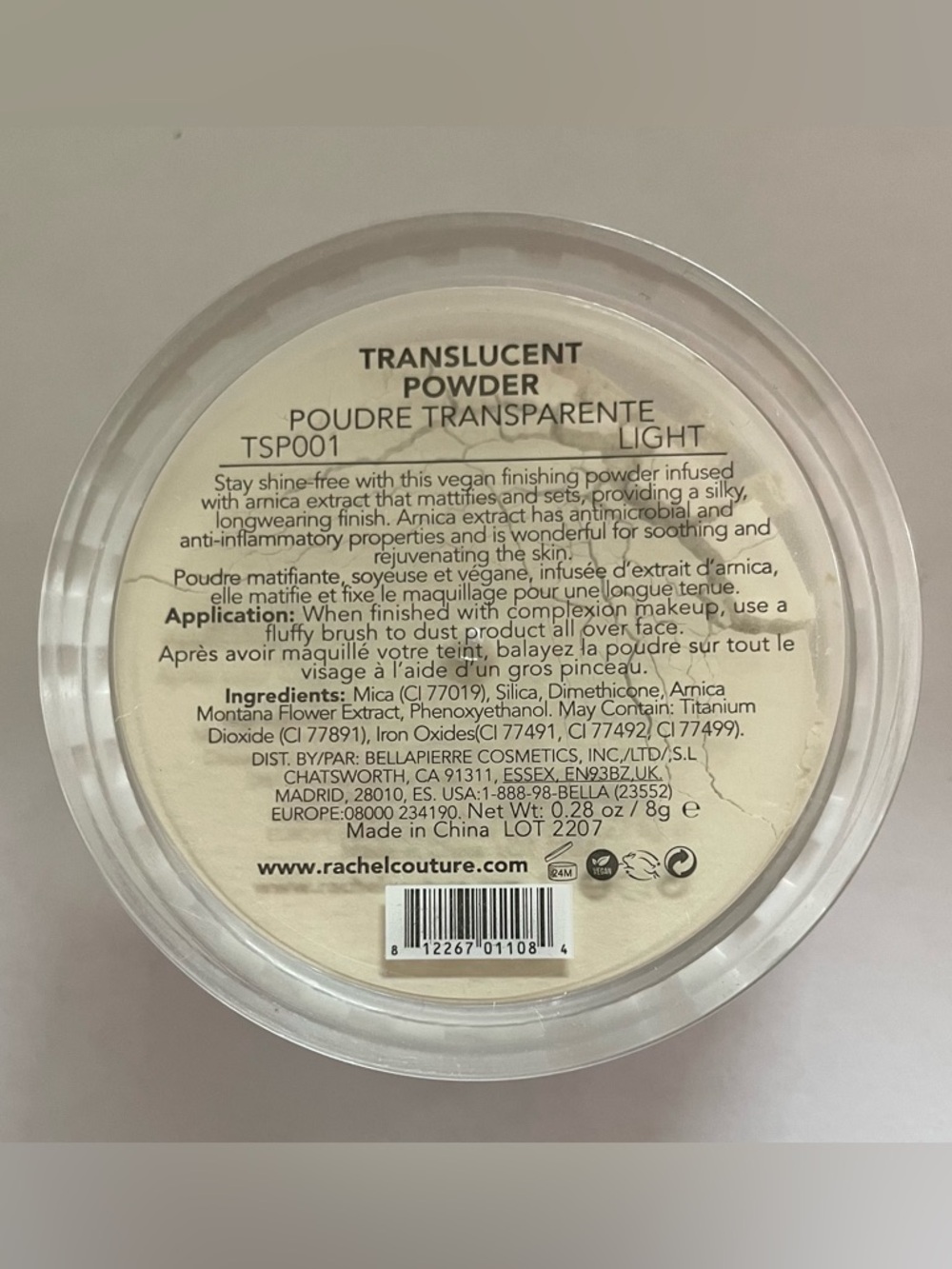 Rachel Couture Translucent Powder - Light - Picture 2 of 2